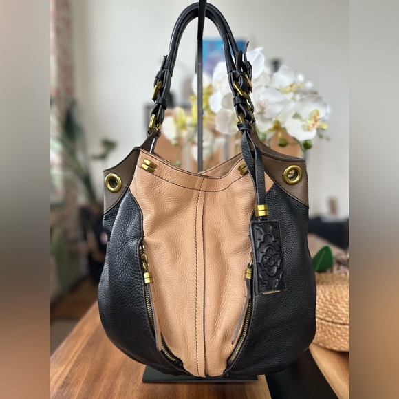 orYANY Handbags - $350 Stunning OrYany Victoria Pebble Leather Colorblock Shoulder Handbag
